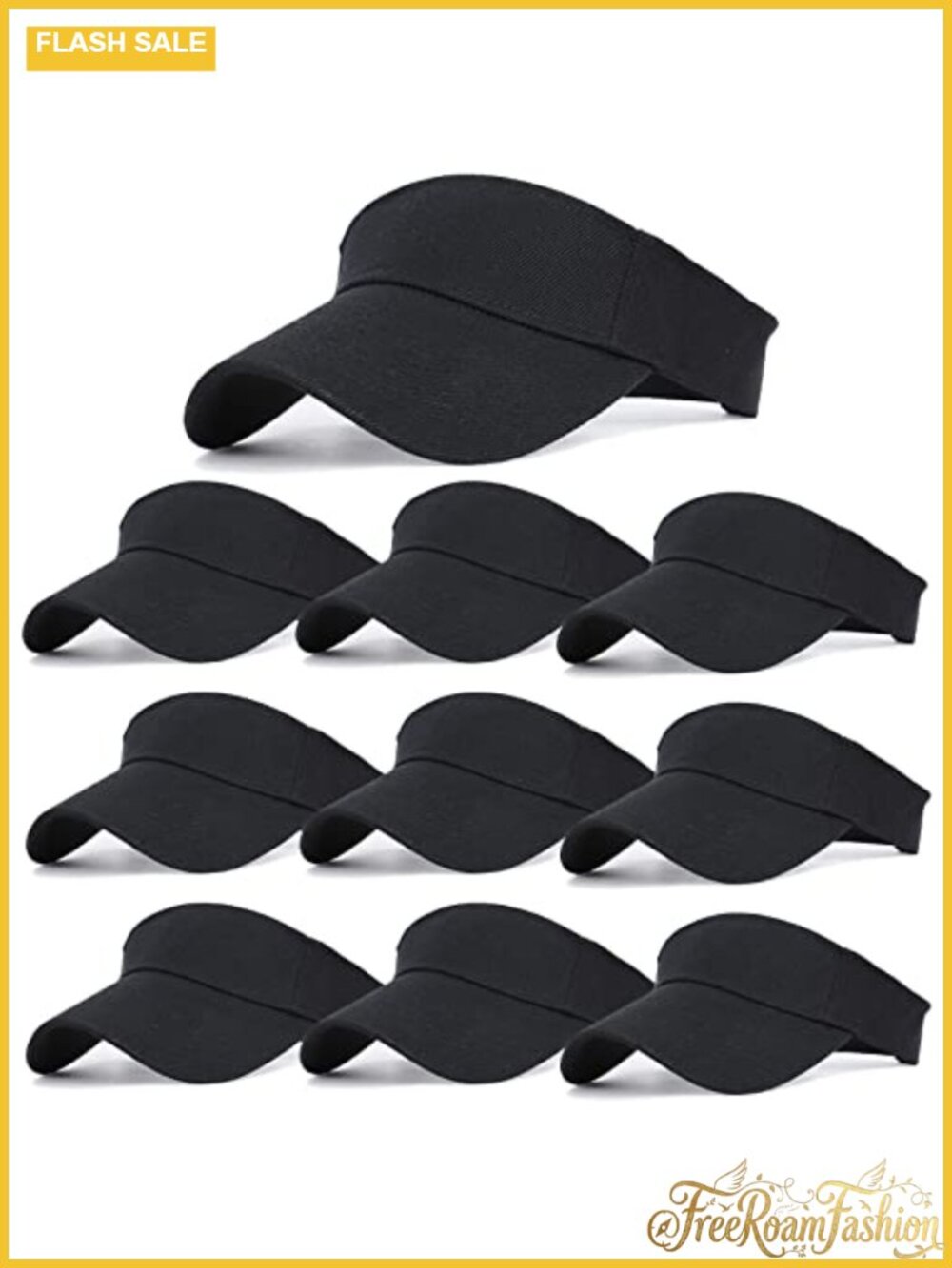 10 Pack Sun Visor Hats Adjustable UV Protection Open Top for Golf Tennis